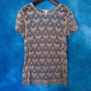 Cato 100% Cotton Crochet Lace Cover Up, Size M